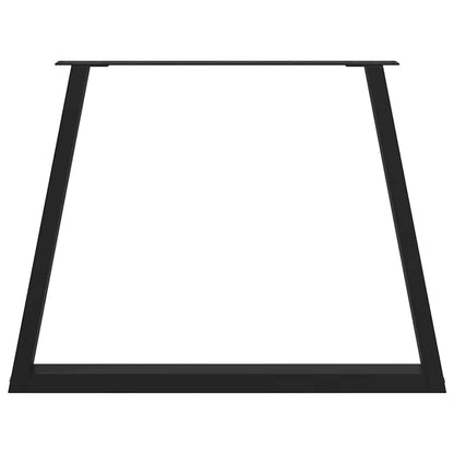 vidaXL Dining Table Legs V-Shape 2 pcs Black 90x(72-73.3) cm Steel