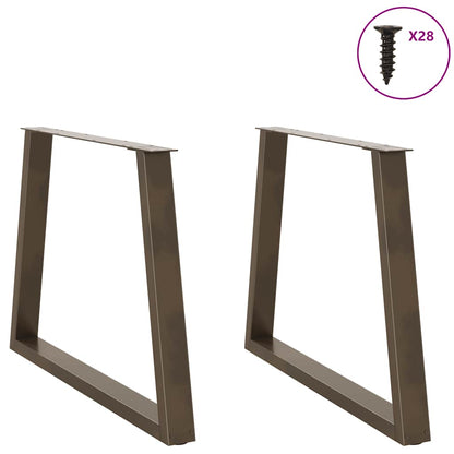 vidaXL Dining Table Legs V-Shape 2 pcs Natural Steel 90x(72-73,3) cm Steel
