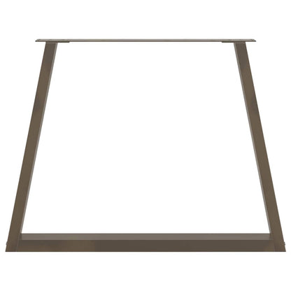 vidaXL Dining Table Legs V-Shape 2 pcs Natural Steel 90x(72-73.3) cm Steel