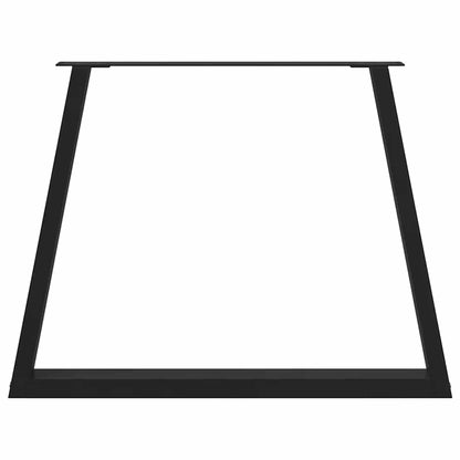 vidaXL Dining Table Legs V-Shape 2 pcs Black 100x(72-73.3) cm Steel
