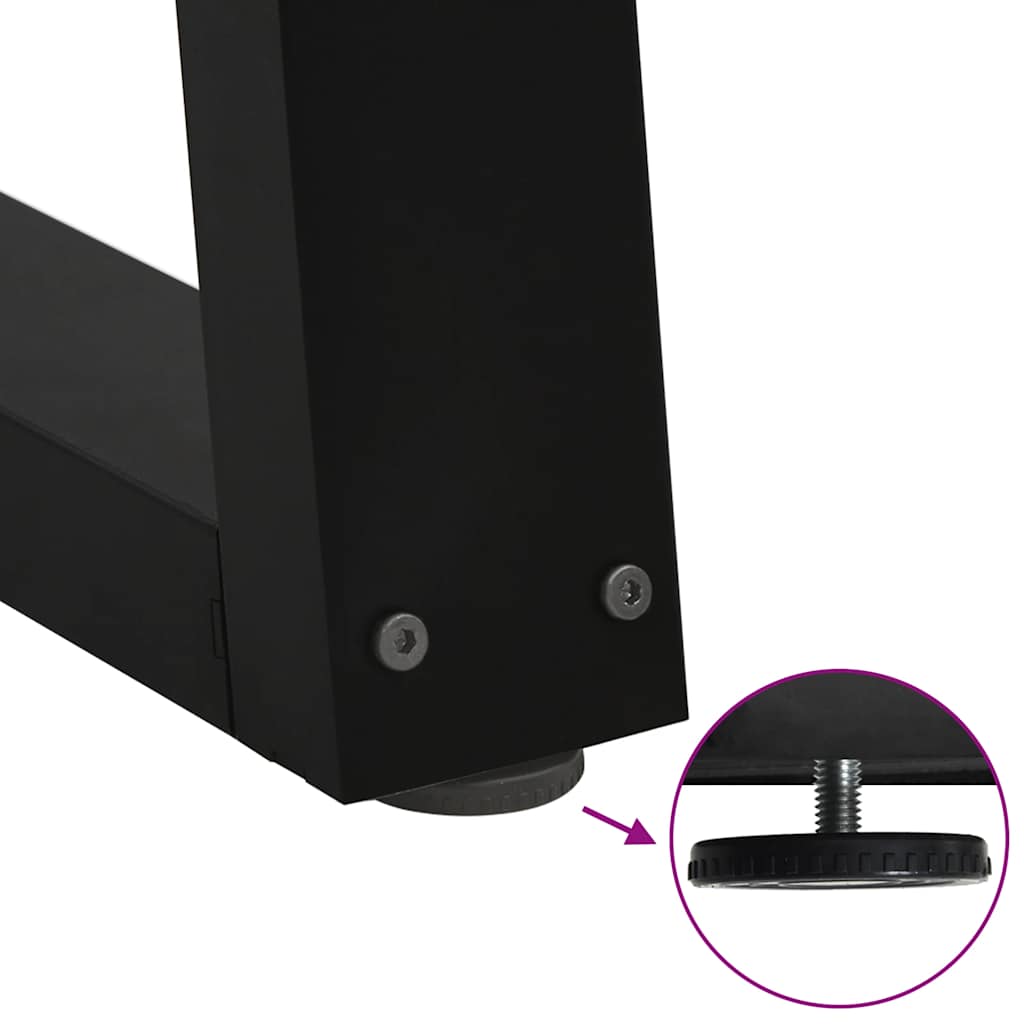 vidaXL Dining Table Legs V-Shape 2 pcs Black 100x(72-73.3) cm Steel