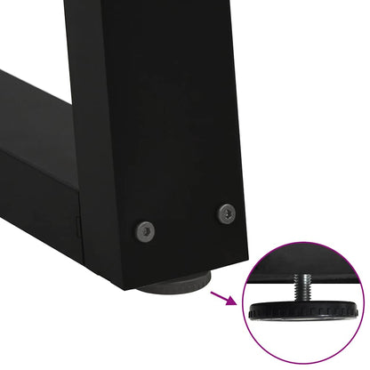 vidaXL Dining Table Legs V-Shape 2 pcs Black 100x(72-73.3) cm Steel