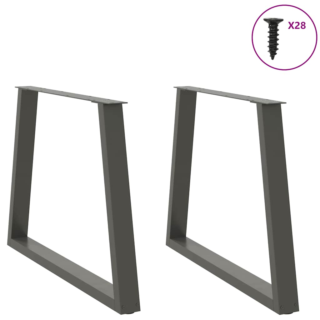 vidaXL Dining Table Legs V-Shape 2 pcs Anthracite 100x(72-73,3) cm Steel