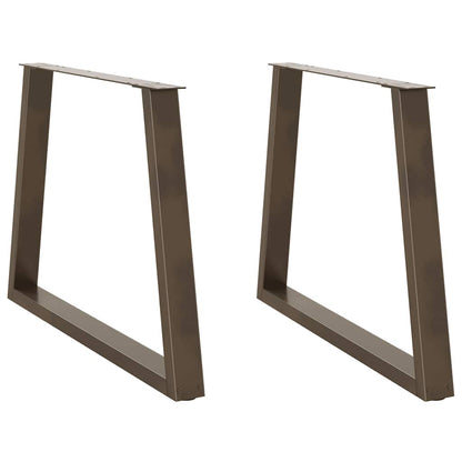 vidaXL Dining Table Legs V-Shape 2 pcs Natural Steel 100x(72-73,3) cm Steel