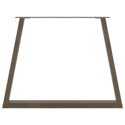 vidaXL Dining Table Legs V-Shape 2 pcs Natural Steel 100x(72-73.3) cm Steel