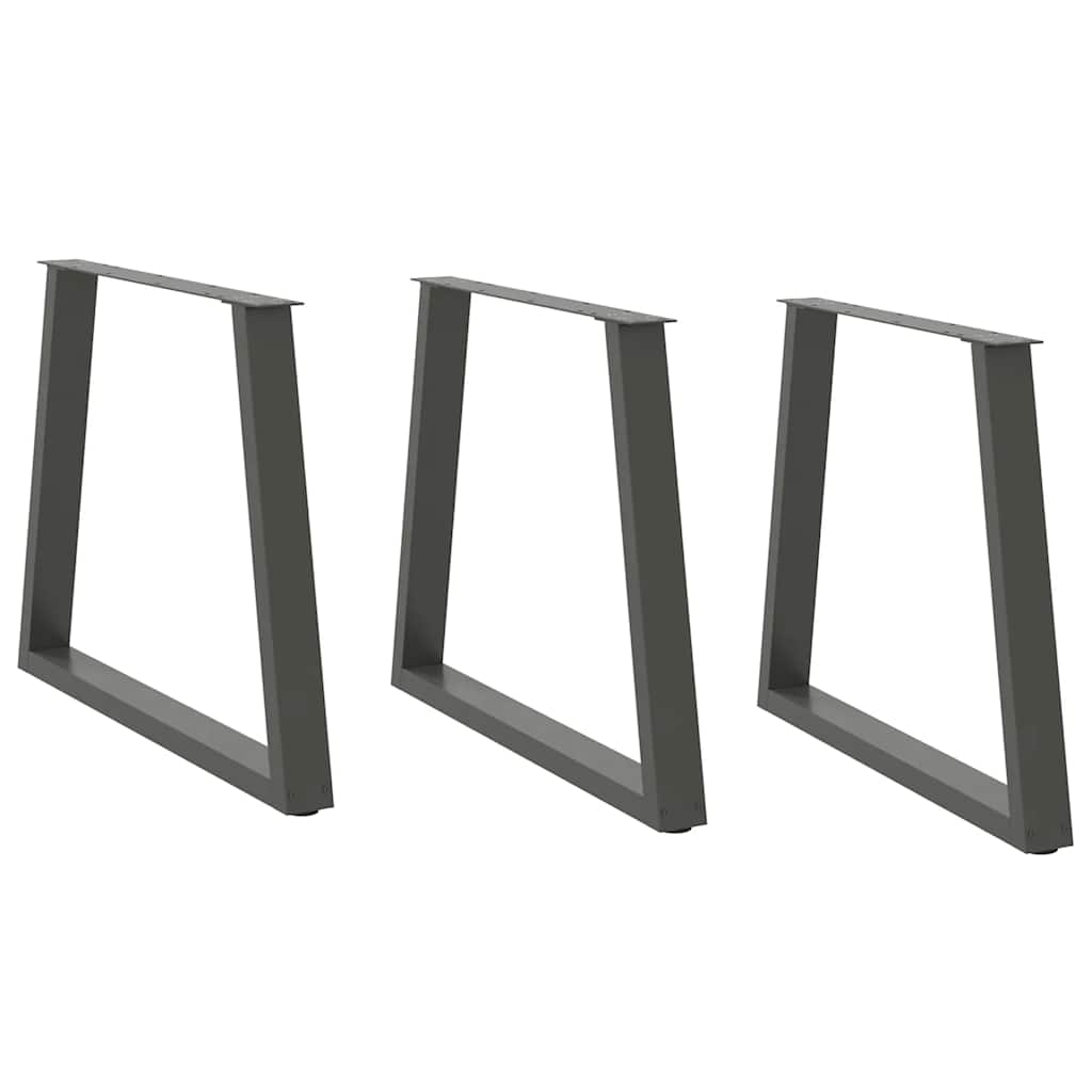 vidaXL Dining Table Legs V-Shape 3 pcs Anthracite 70x(72-73,3) cm Steel