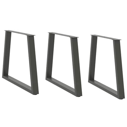 vidaXL Dining Table Legs V-Shape 3 pcs Anthracite 70x(72-73,3) cm Steel