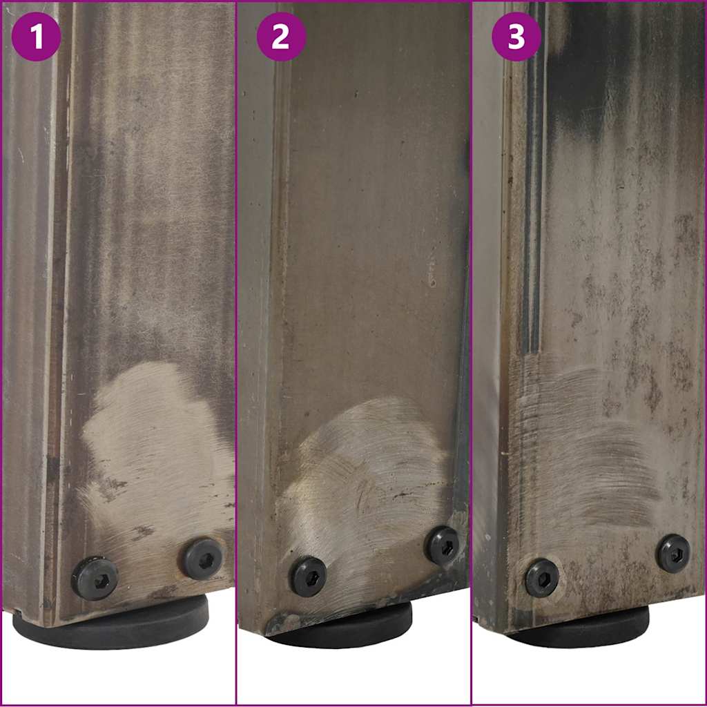 vidaXL Dining Table Legs V-Shape 3 pcs Natural Steel 70x(72-73.3) cm Steel
