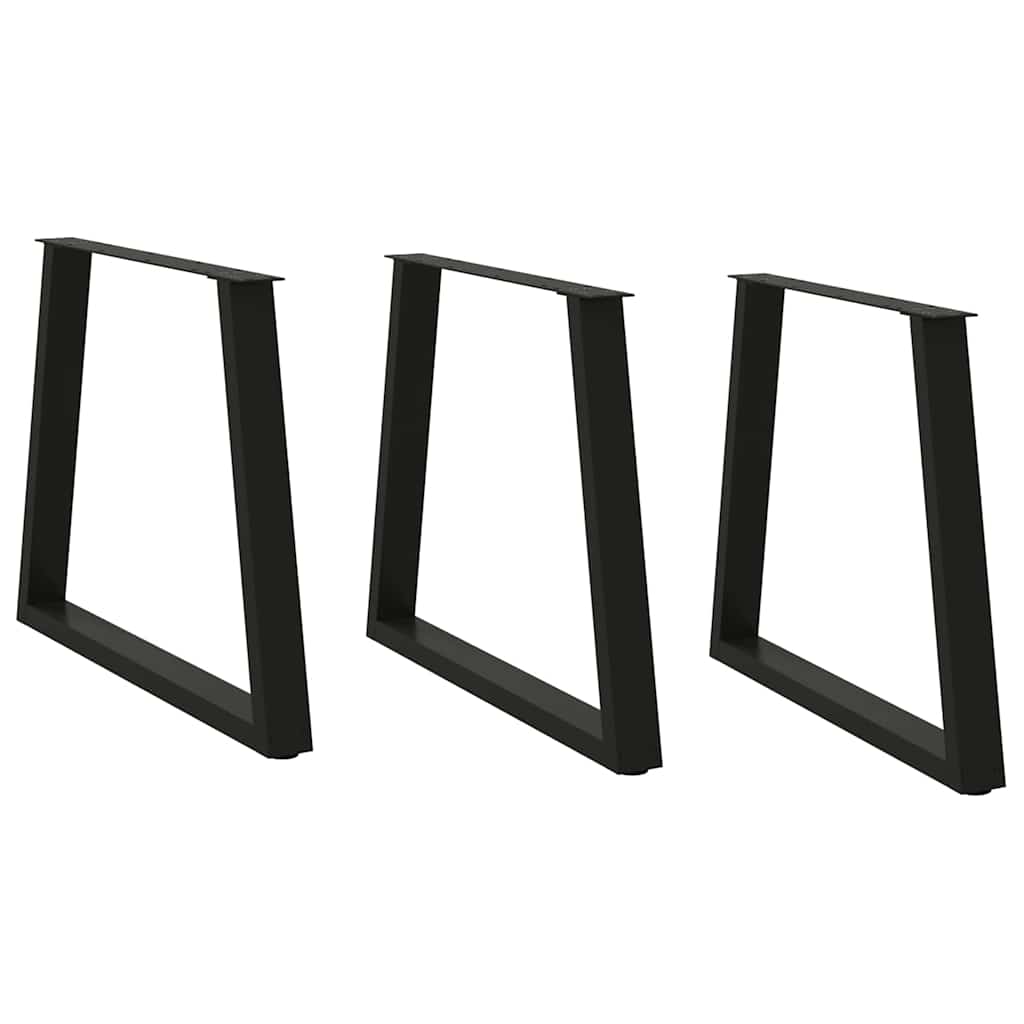 vidaXL Dining Table Legs V-Shape 3 pcs Black 80x(72-73,3) cm Steel