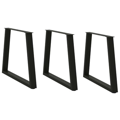 vidaXL Dining Table Legs V-Shape 3 pcs Black 80x(72-73,3) cm Steel