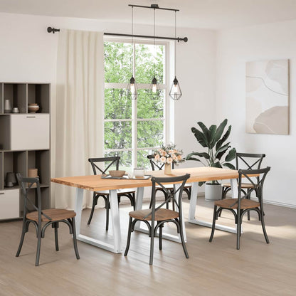 vidaXL Dining Table Legs V-Shape 3 pcs White 90x(72-73,3) cm Steel