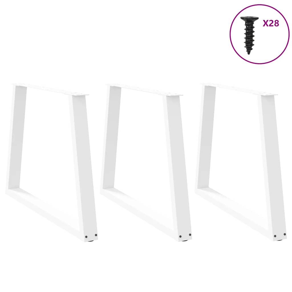 vidaXL Dining Table Legs V-Shape 3 pcs White 90x(72-73,3) cm Steel