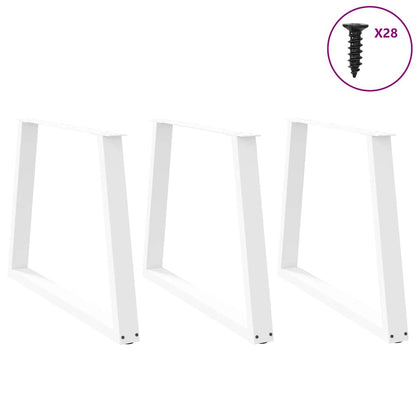 vidaXL Dining Table Legs V-Shape 3 pcs White 90x(72-73.3) cm Steel