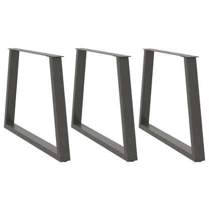 vidaXL Dining Table Legs V-Shape 3 pcs Anthracite 90x(72-73,3) cm Steel