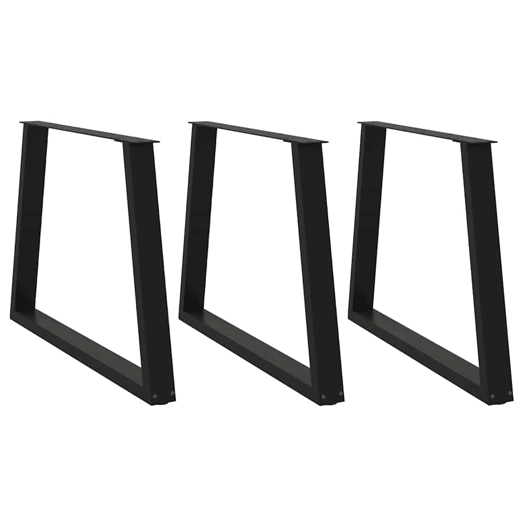 vidaXL Dining Table Legs V-Shape 3 pcs Black 100x(72-73.3) cm Steel