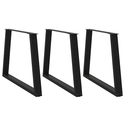 vidaXL Dining Table Legs V-Shape 3 pcs Black 100x(72-73.3) cm Steel