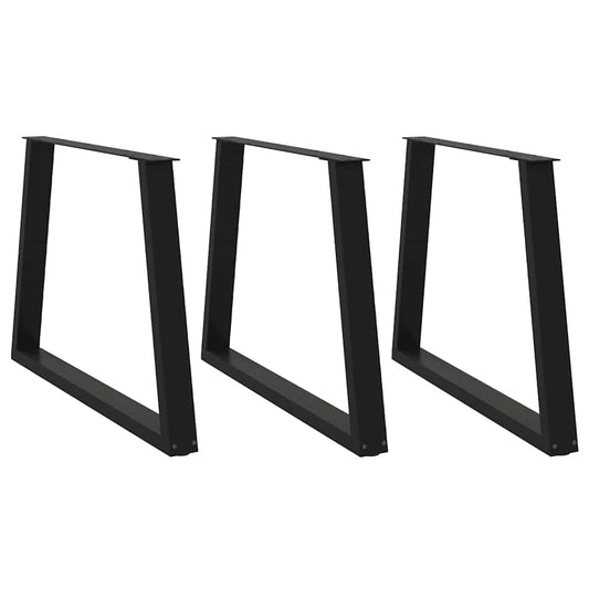 vidaXL Dining Table Legs V-Shape 3 pcs Black 100x(72-73.3) cm Steel