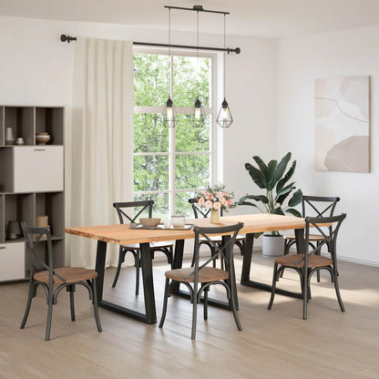 vidaXL Dining Table Legs V-Shape 3 pcs Black 100x(72-73,3) cm Steel