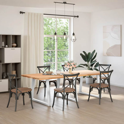 vidaXL Dining Table Legs V-Shape 3 pcs White 100x(72-73.3) cm Steel