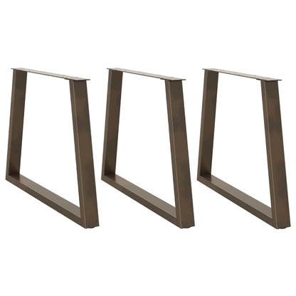 vidaXL Dining Table Legs V-Shape 3 pcs Natural Steel 100x(72-73,3) cm Steel