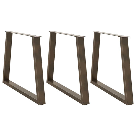 vidaXL Dining Table Legs V-Shape 3 pcs Natural Steel 100x(72-73,3) cm Steel