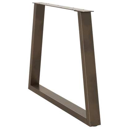 vidaXL Dining Table Legs V-Shape 3 pcs Natural Steel 100x(72-73,3) cm Steel