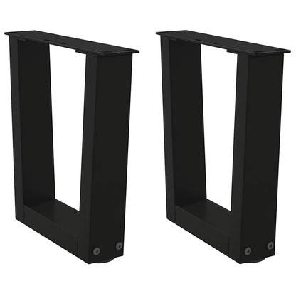 vidaXL Coffee Table Legs V-Shape 2 pcs Black 30x(30-31.3) cm Steel