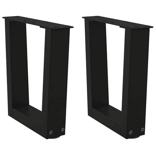 vidaXL Coffee Table Legs V-Shape 2 pcs Black 30x(30-31.3) cm Steel
