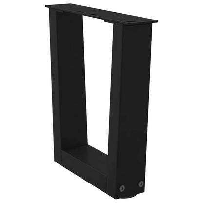 vidaXL Coffee Table Legs V-Shape 2 pcs Black 30x(30-31.3) cm Steel