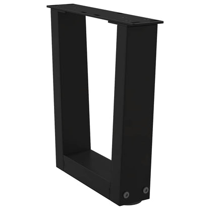 vidaXL Coffee Table Legs V-Shape 2 pcs Black 30x(30-31.3) cm Steel