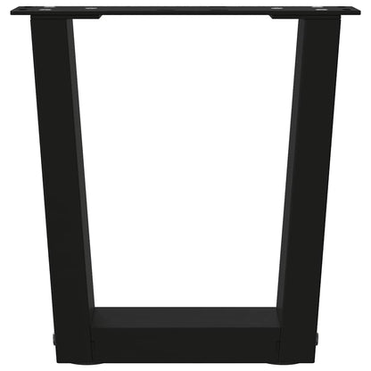 vidaXL Coffee Table Legs V-Shape 2 pcs Black 30x(30-31.3) cm Steel