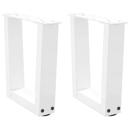 vidaXL Coffee Table Legs V-Shape 2 pcs White 30x(30-31.3) cm Steel