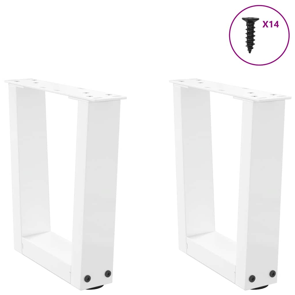 vidaXL Coffee Table Legs V-Shape 2 pcs White 30x(30-31,3) cm Steel