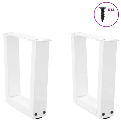 vidaXL Coffee Table Legs V-Shape 2 pcs White 30x(30-31,3) cm Steel
