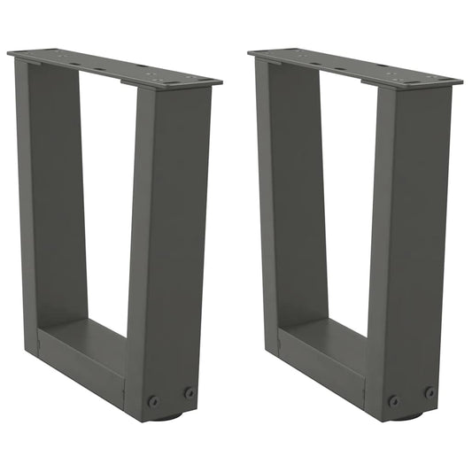 vidaXL Coffee Table Legs V-Shape 2 pcs Anthracite 30x(30-31.3) cm Steel