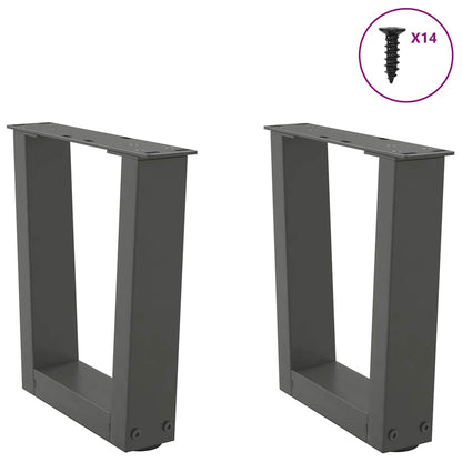vidaXL Coffee Table Legs V-Shape 2 pcs Anthracite 30x(30-31.3) cm Steel