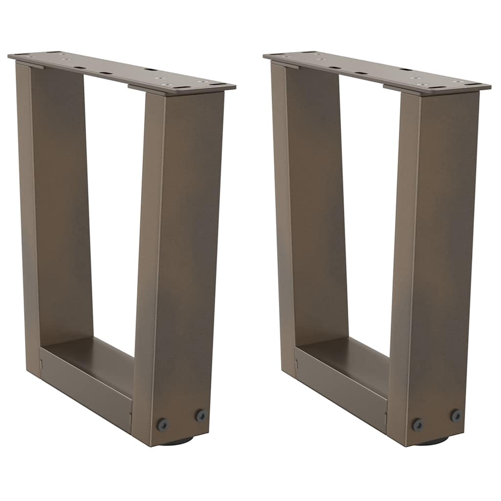 vidaXL Coffee Table Legs V-Shape 2 pcs Natural Steel 30x(30-31.3) cm Steel