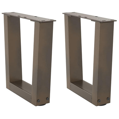 vidaXL Coffee Table Legs V-Shape 2 pcs Natural Steel 30x(30-31.3) cm Steel