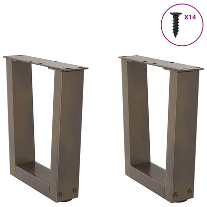 vidaXL Coffee Table Legs V-Shape 2 pcs Natural Steel 30x(30-31.3) cm Steel