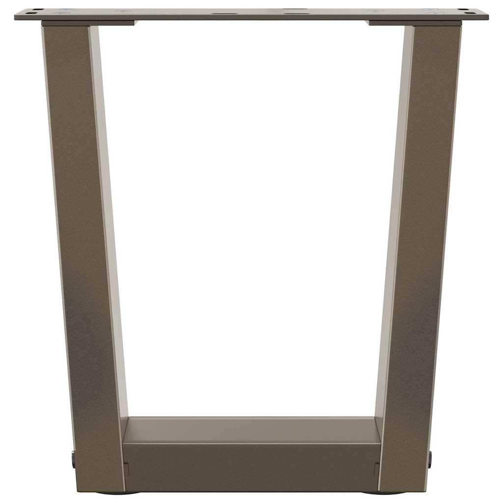 vidaXL Coffee Table Legs V-Shape 2 pcs Natural Steel 30x(30-31.3) cm Steel