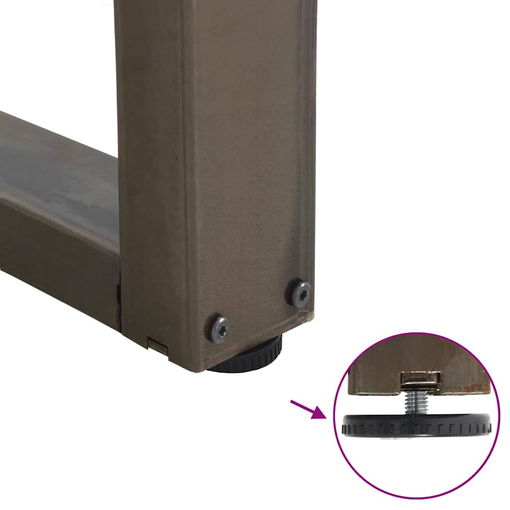 vidaXL Coffee Table Legs V-Shape 2 pcs Natural Steel 30x(30-31.3) cm Steel