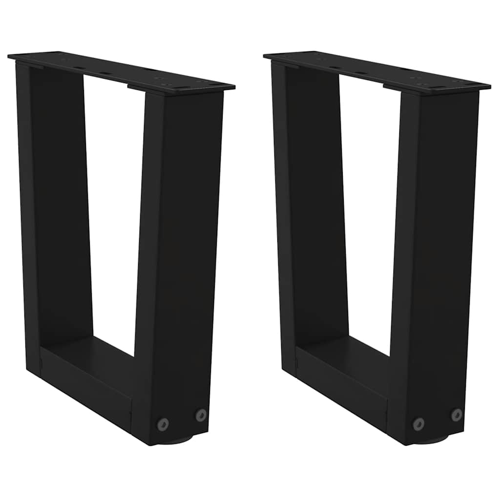 vidaXL Coffee Table Legs V-Shape 2 pcs Black 40x(30-31.3) cm Steel