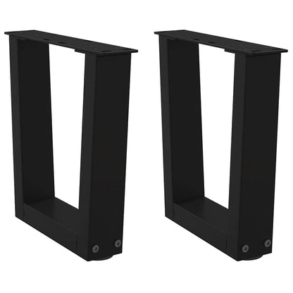 vidaXL Coffee Table Legs V-Shape 2 pcs Black 40x(30-31.3) cm Steel