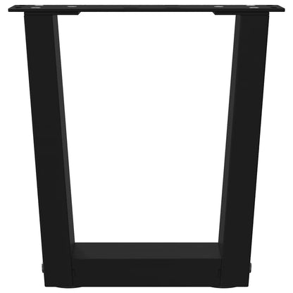vidaXL Coffee Table Legs V-Shape 2 pcs Black 40x(30-31.3) cm Steel