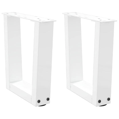 vidaXL Coffee Table Legs V-Shape 2 pcs White 40x(30-31,3) cm Steel
