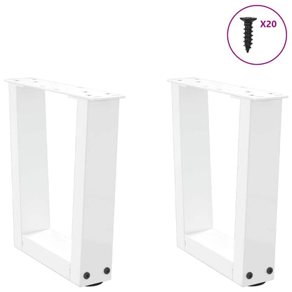vidaXL Coffee Table Legs V-Shape 2 pcs White 40x(30-31,3) cm Steel
