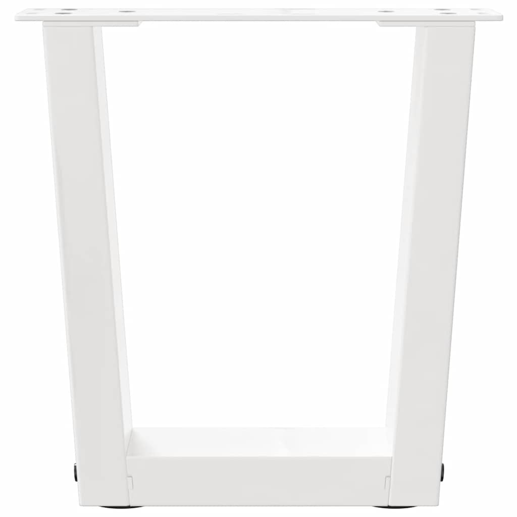 vidaXL Coffee Table Legs V-Shape 2 pcs White 40x(30-31.3) cm Steel