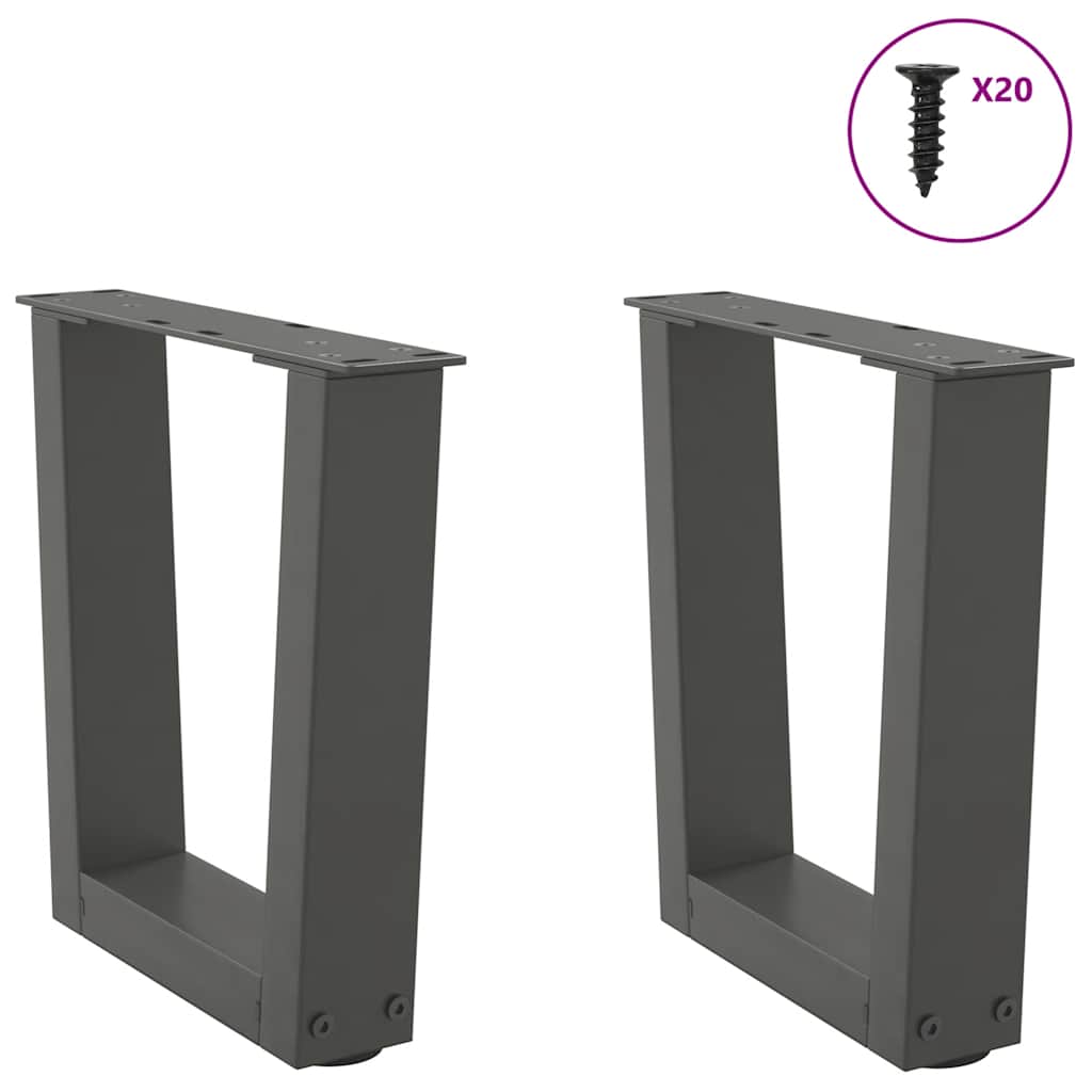 vidaXL Coffee Table Legs V-Shape 2 pcs Anthracite 40x(30-31.3) cm Steel