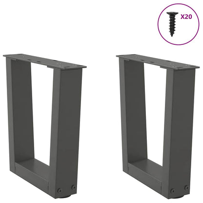 vidaXL Coffee Table Legs V-Shape 2 pcs Anthracite 40x(30-31.3) cm Steel
