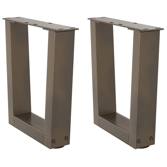 vidaXL Coffee Table Legs V-Shape 2 pcs Natural Steel 40x(30-31.3) cm Steel